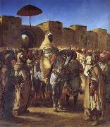 Eugene Delacroix, Mulay Abd al-Rahman,Sultan of Morocco,Leaving his palace in Meknes,Surrounded by his Guard and his Chief Officers